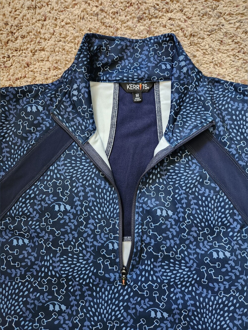 Kerrits 1/4 Quarter Zip Tech Top Long Sleeve Blue Women's Size Medium NWOT - Picture 8 of 10
